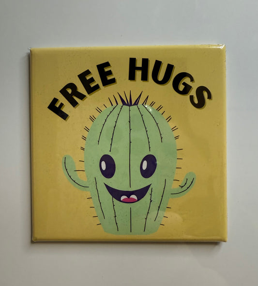 3x3 Funny Magnet - Free Hugs